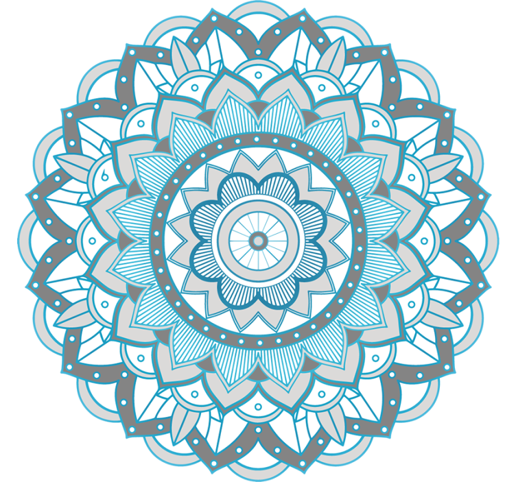 Rolgordijn slaapkamer blauw mandala ontwerp - TenStickers