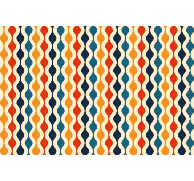 Rolgordijn slaapkamer 70s golf - TenStickers