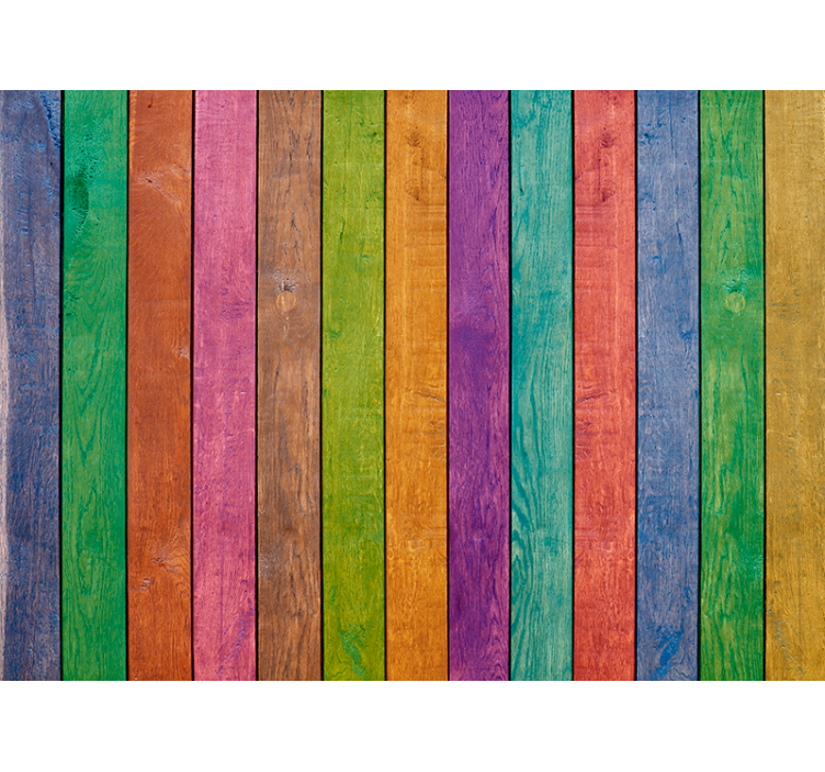 Rolgordijn slaapkamer houten multicolor patroon - TenStickers