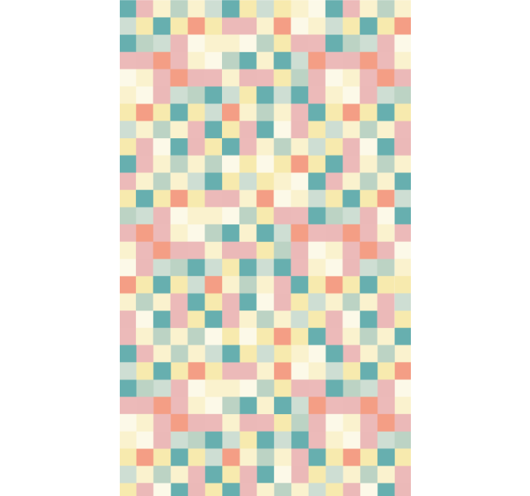 Rolgordijn slaapkamer kleurrijke pastelkleurige vierkanten - TenStickers