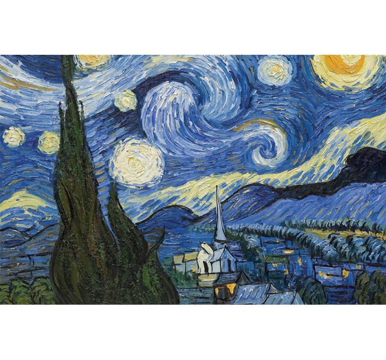 Rolgordijn slaapkamer van gogh sterrennacht - TenStickers