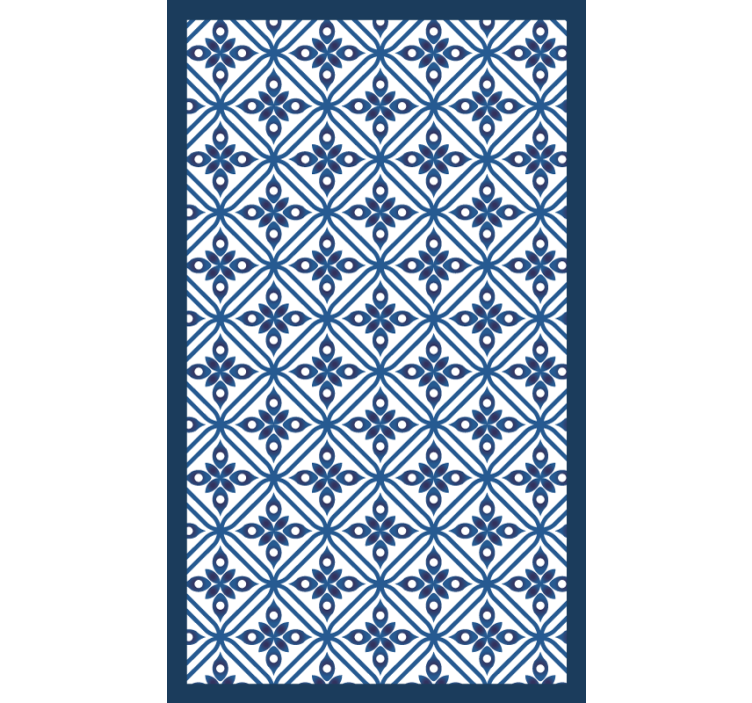 Rolgordijn slaapkamer traditioneel japans blauw-wit patroon - TenStickers