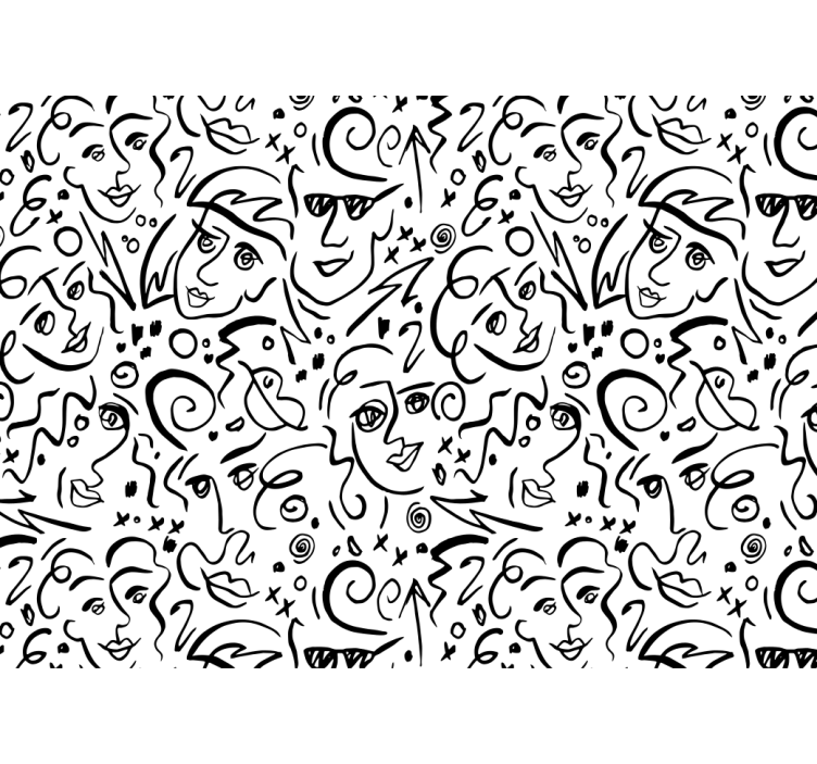 Wit rolgordijn met zwart-witte graffiti kunst - TenStickers