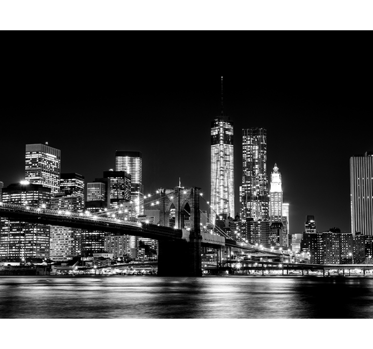 Rolgordijn grijs fotomuur new york oost rivier - TenStickers