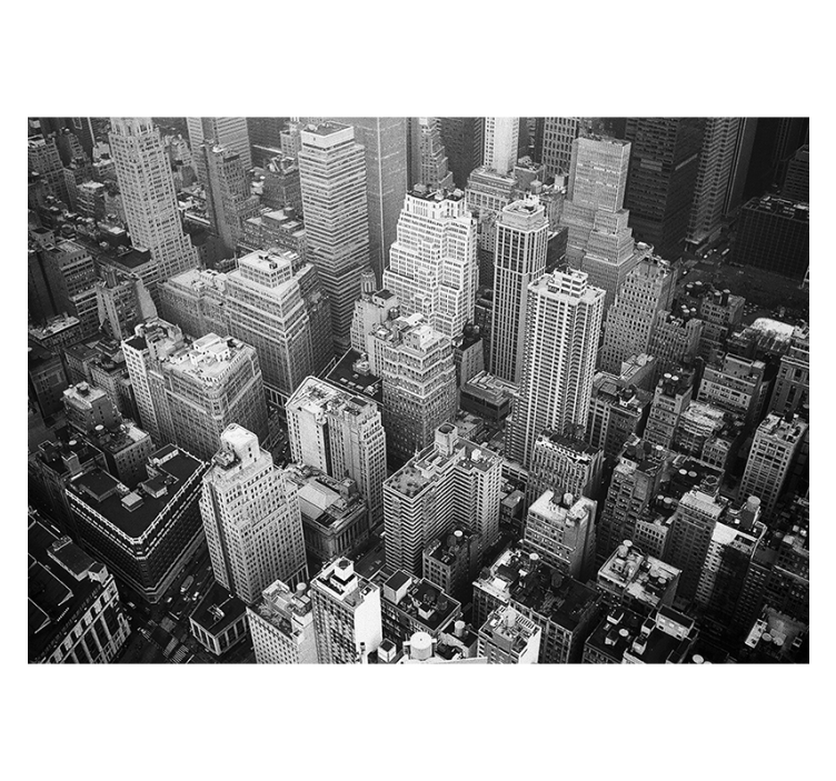 Rolgordijn grijs new york luchtfoto zwart wit - TenStickers
