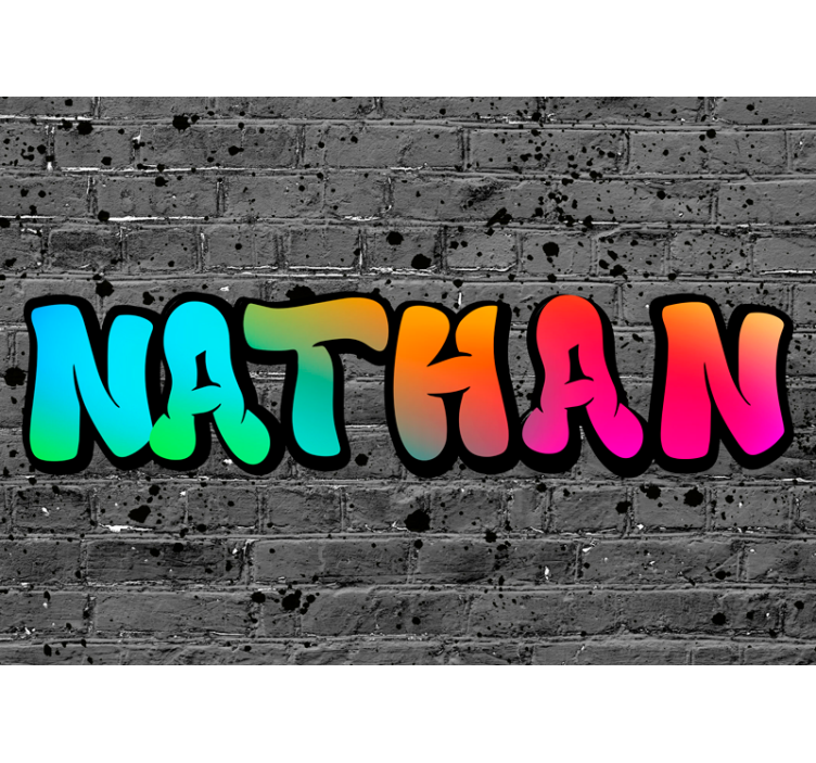 Rolgordijn grijs regenboog naam in baksteen - TenStickers