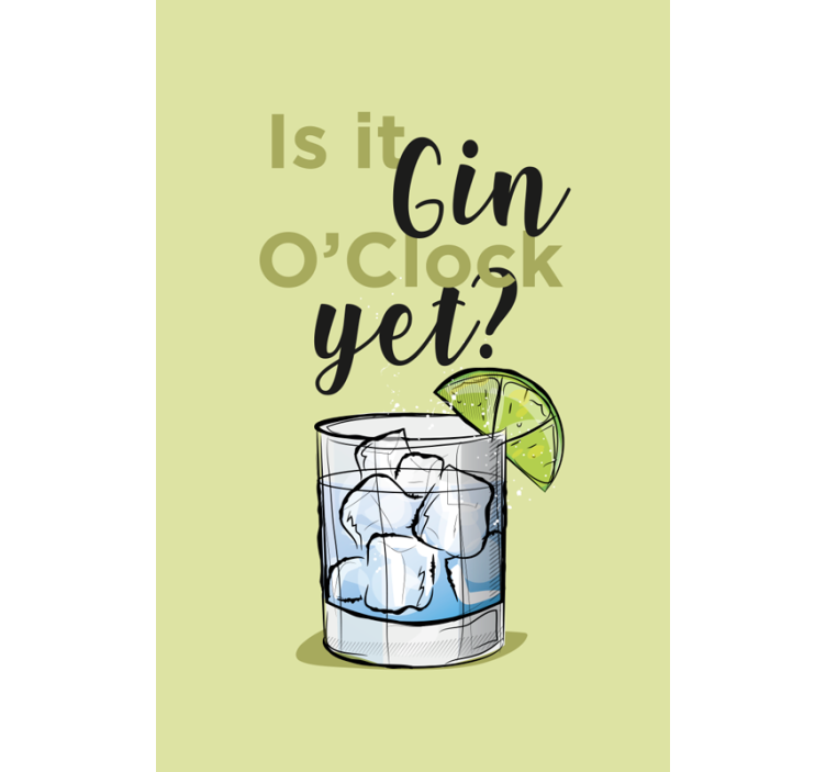 Gin uur en toch drank rolgordijn met tekst - TenStickers