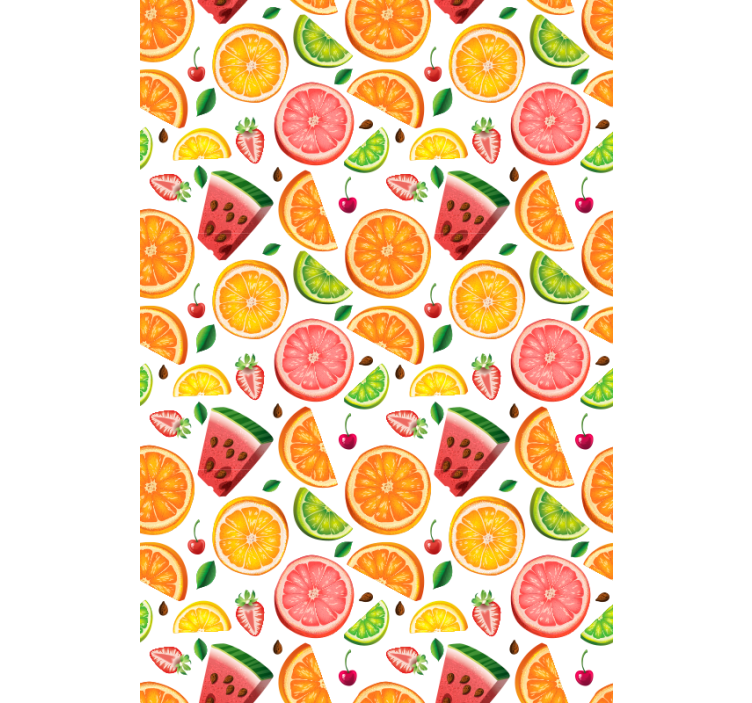 Citrus watermeloen patroon rolgordijn fruit en groente - TenStickers