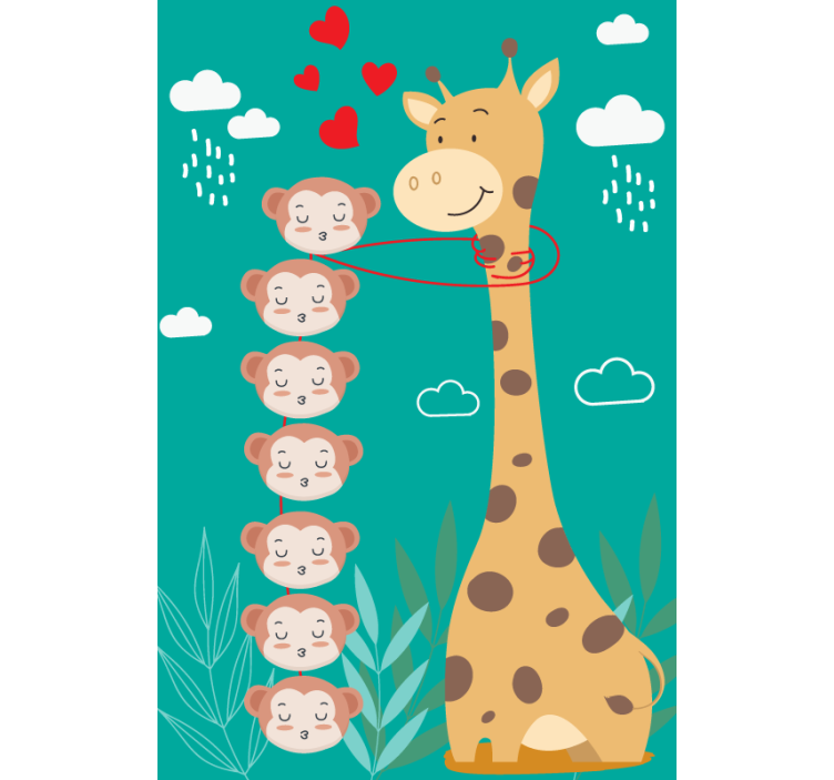 Giraffe aap liefde rolgordijn meer dieren - TenStickers