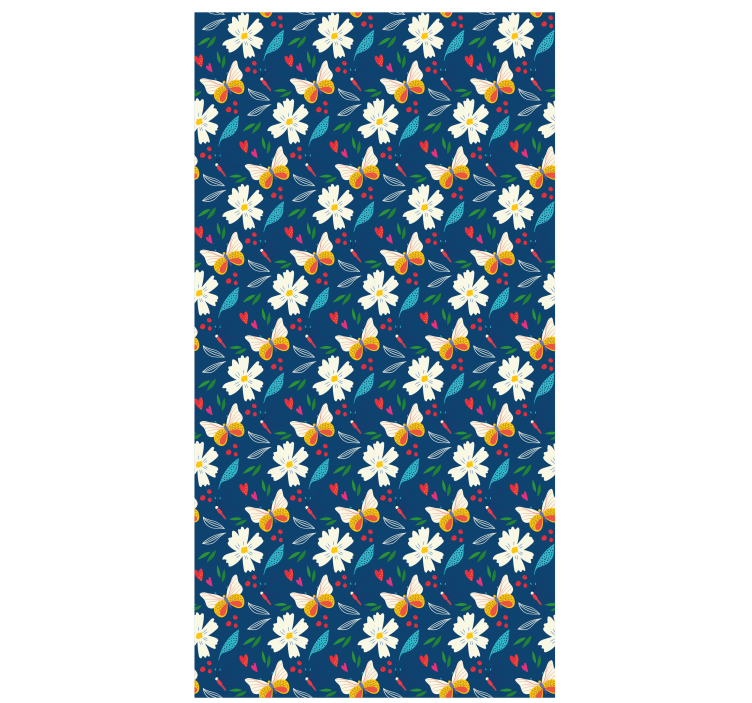 Bloemmotief ontwerp rolgordijn bloemen en planten - TenStickers