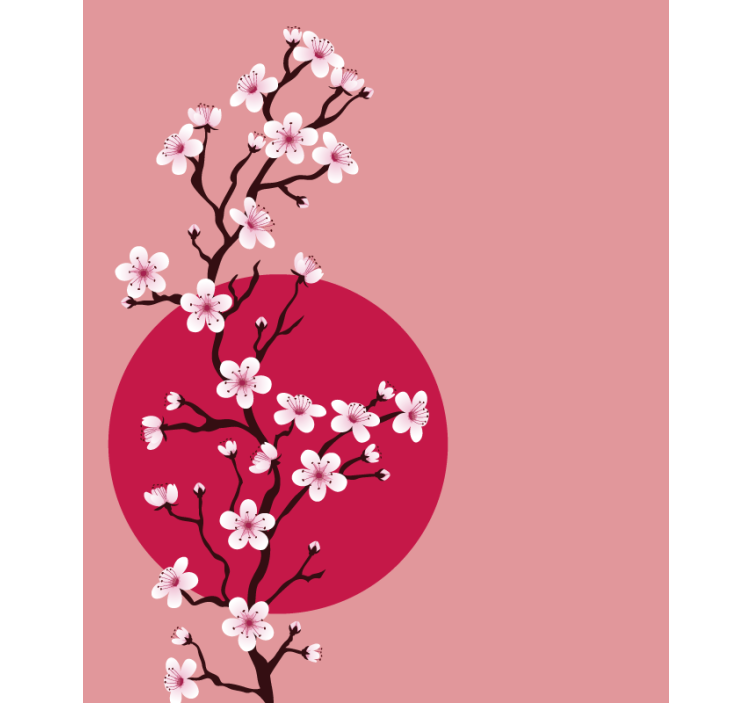 Sakura bloesemstengel rolgordijn bloemen en planten - TenStickers