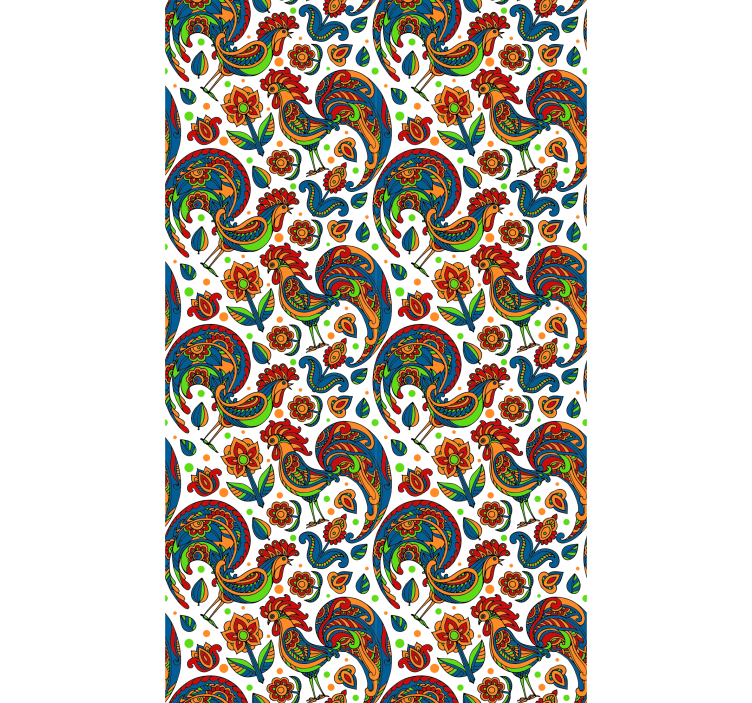 Kleurrijke hanen rolgordijn meer dieren - TenStickers