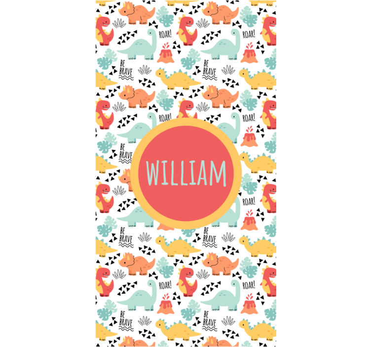 Babydinosaurussen met cirkelnaam dinosaurus rolgordijn - TenStickers