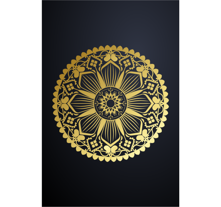 Zen rolgordijnen Navy mandala met gouden effect - TenStickers