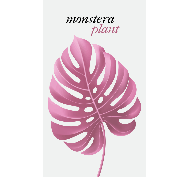 Roze monstera plant rolgordijn bloemen en planten - TenStickers