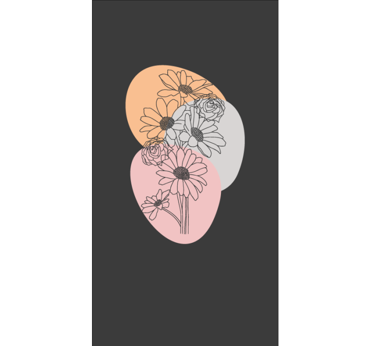 Abstracte patronen overlay rolgordijn bloemen en planten - TenStickers