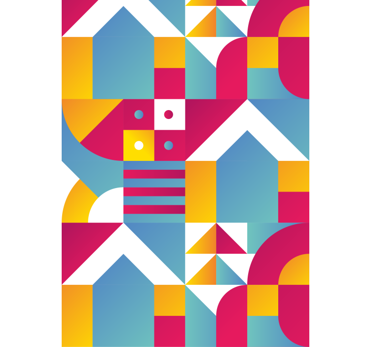 Geometrische stedelijke patronen modern rolgordijn - TenStickers