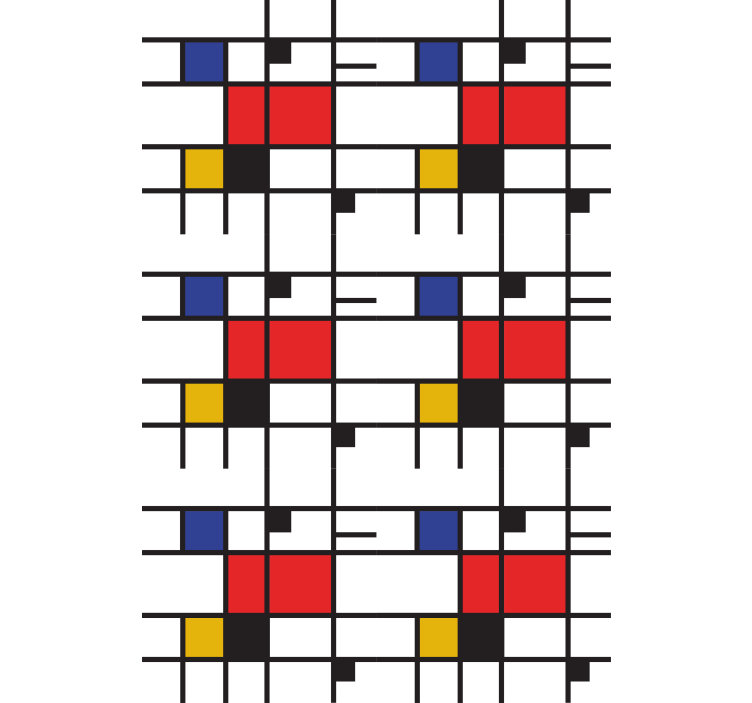 Kunst rolgordijnen Mondriaan geometrische kunst - TenStickers
