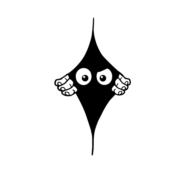 Originele rolgordijnen Grappige monocolor glurende ogen - TenStickers