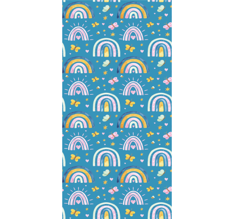 Regenboog vlinders ontwerp kinderkamer rolgordijn - TenStickers