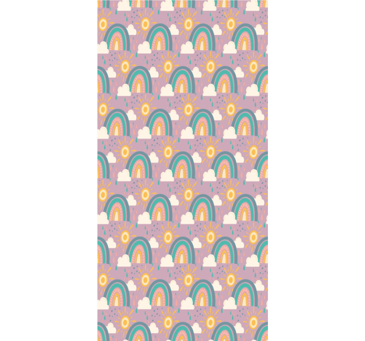 Regenbogen en zonnen kinderkamer rolgordijn - TenStickers