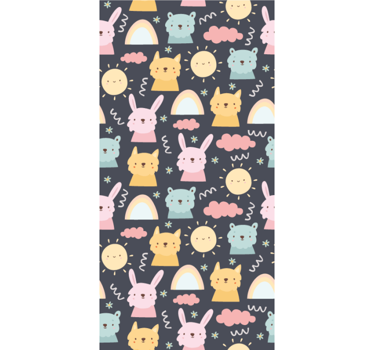 Speels dierenpatroon rolgordijn grappig - TenStickers