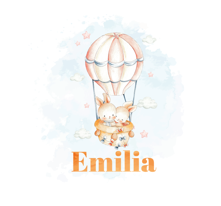 Kunst rolgordijnen Pastel ballon met lieve dieren - TenStickers