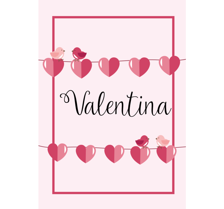 Liefdesharten en naam rolgordijn tienerkamer - TenStickers