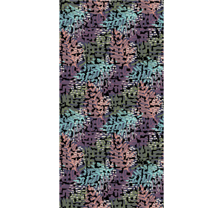 Bladmotief ontwerp rolgordijn bloemen en planten - TenStickers