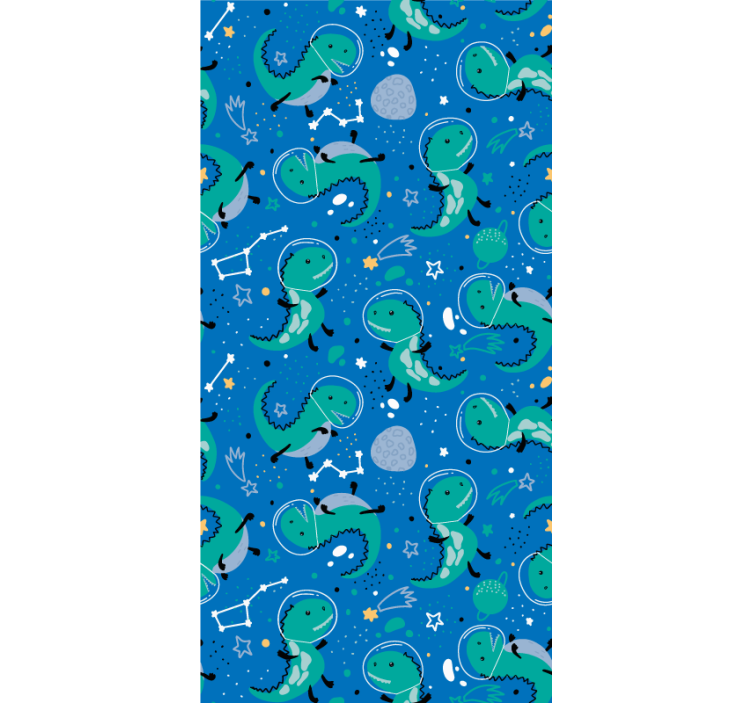 Rolgordijnen kinderkamer Grappige dino's met planeten - TenStickers