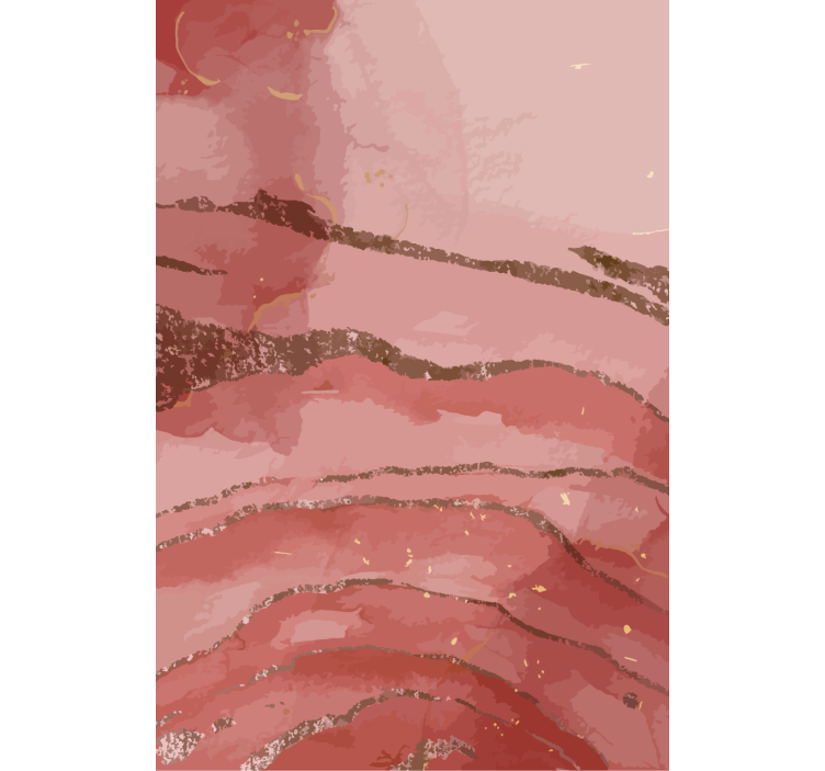 Glinsterende vergulde golven rolgordijn kunst - TenStickers