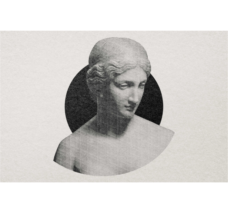 Traditionele sculptuurbuste rolgordijn kunst - TenStickers