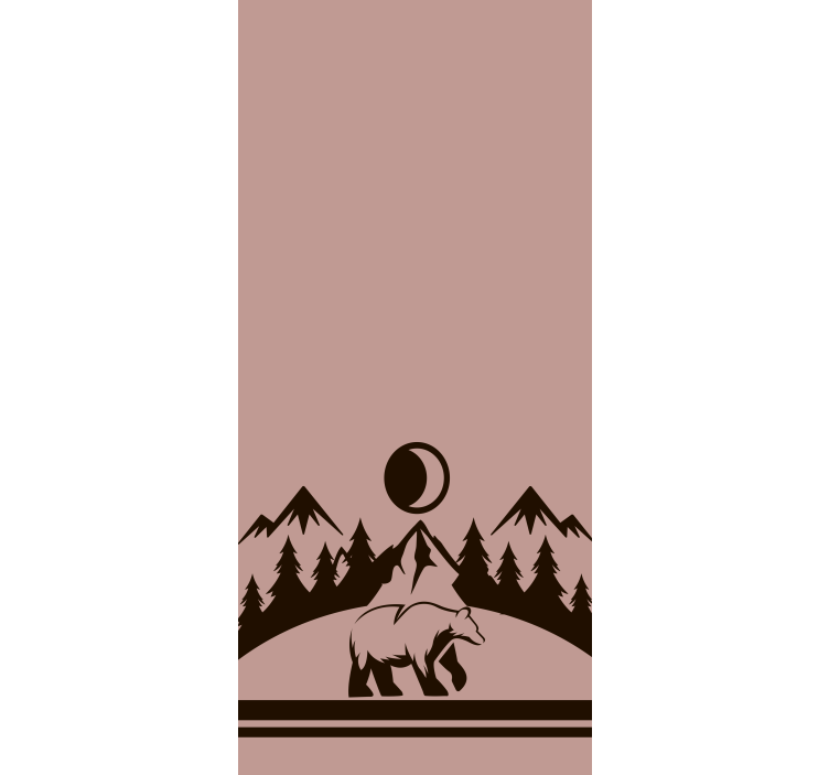 Beer en bergen rolgordijn dieren - TenStickers