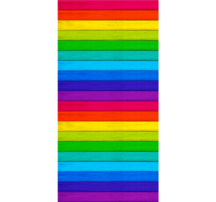 Regenboog houten planken patronen rolgordijn - TenStickers