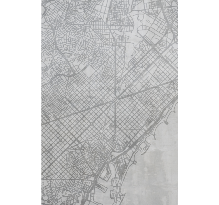 Stadskaart patroon wereldmap rolgordijn - TenStickers