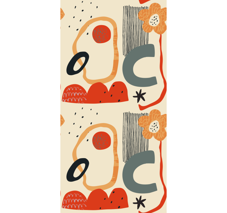 Abstracte bloemencompositie rolgordijn anders - TenStickers