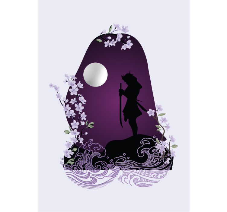 Zwaardvechter silhouet rolgordijn grappig - TenStickers