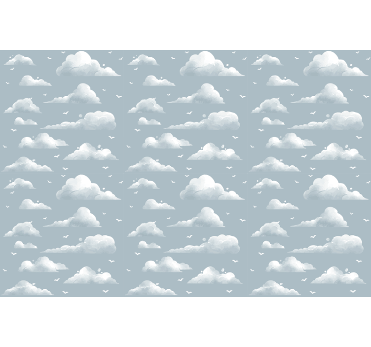 Rolgordijn wolken grijs fluffy patroon - TenStickers
