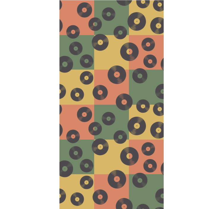 Retro vinylplaten rolgordijn meer vintage - TenStickers