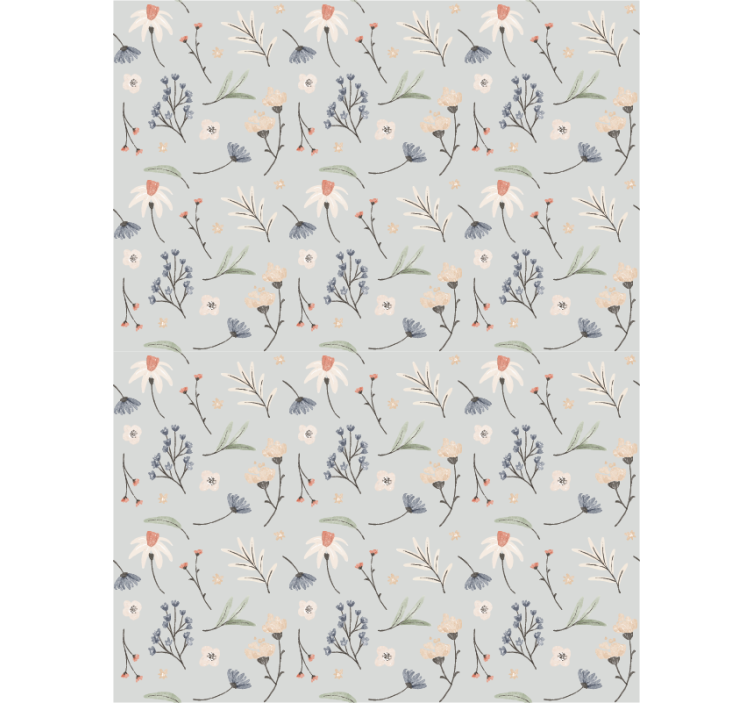 Delicate elementen rolgordijn bloemen - TenStickers