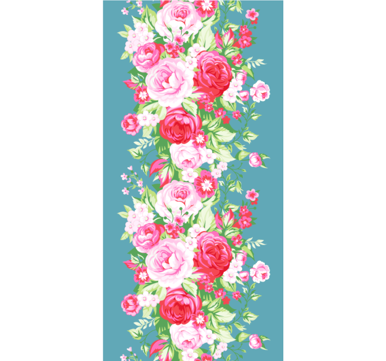Rozen en bloesems rolgordijn bloemen - TenStickers