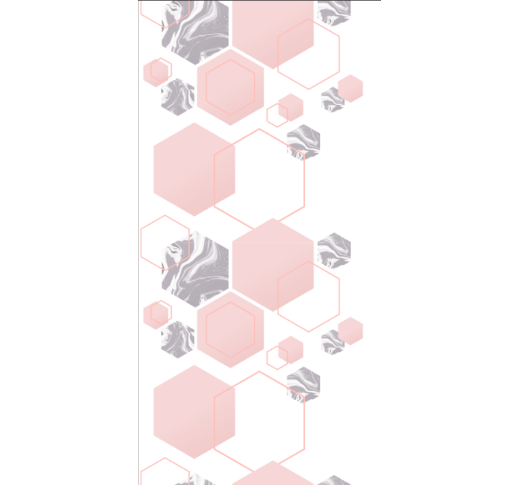 Roze hexagonmotief modern rolgordijn - TenStickers