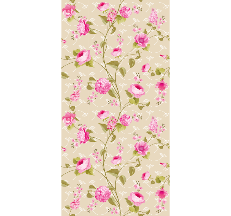 Rolgordijn bloemen Vintage bloemenprint - TenStickers