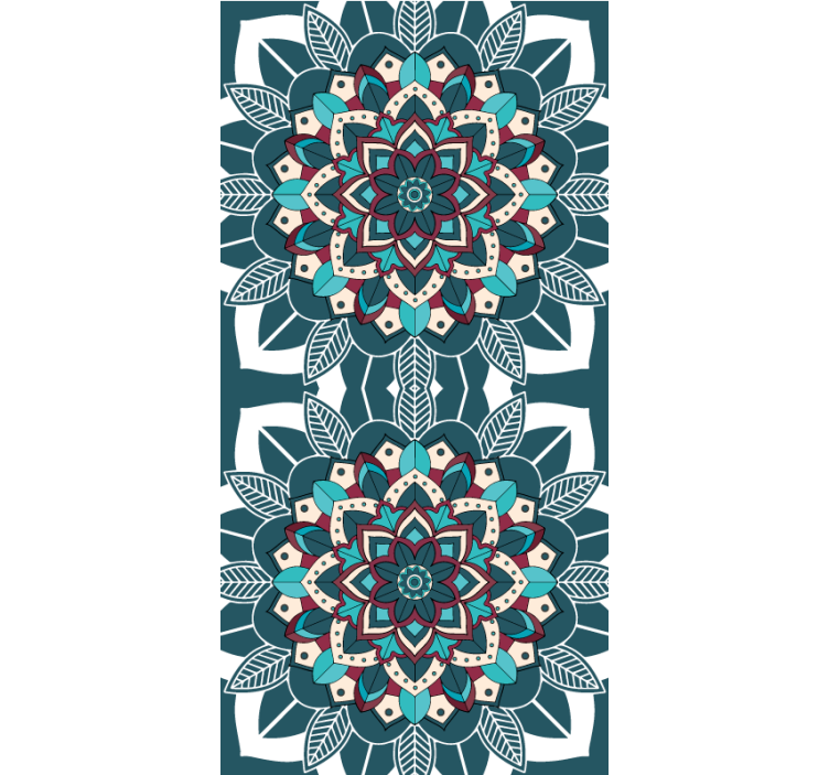 Elegante blauwe tegels patronen rolgordijn - TenStickers