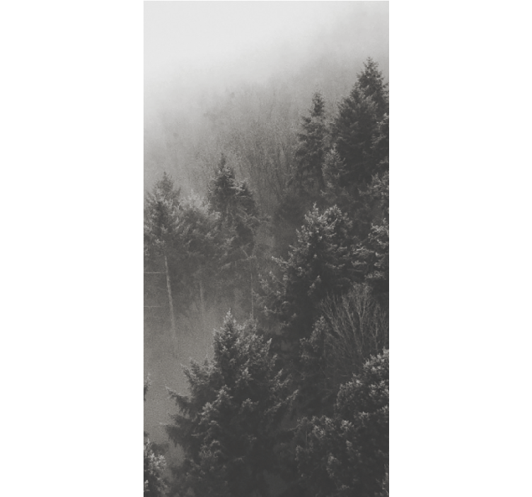 Grijs bos silhouet rolgordijn bomen - TenStickers