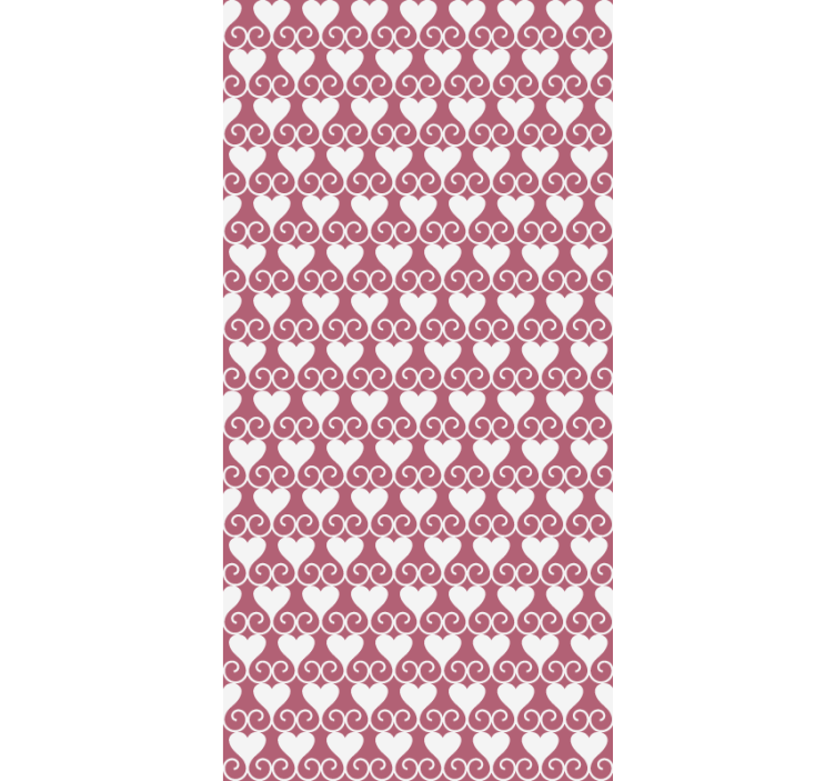 Harten en wervelingen rolgordijn romantisch - TenStickers