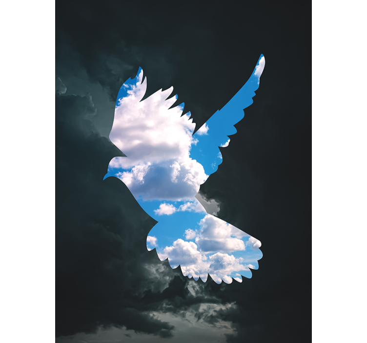 Rolgordijn kunst duif stilhouet - TenStickers