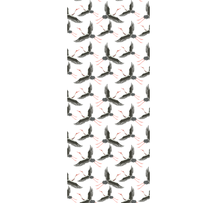 Rolgordijn zwarte ooievaar patroon - TenStickers