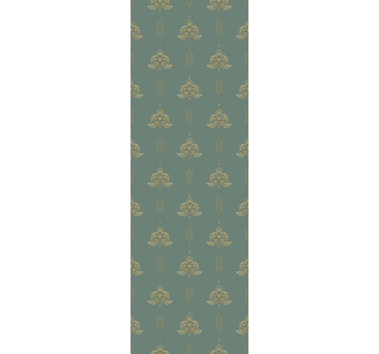 Jugendstil patroon met gouden bloemen rolgordijn woonkamer - TenStickers