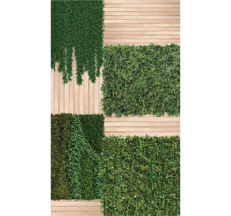 Rolgordijn verticale tuin met hout - TenStickers